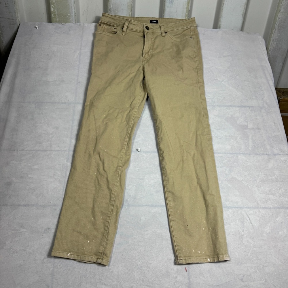 Express Mens Straight Jeans Beige Slim Fit 5-Pocket Comfort Size 32x30‎